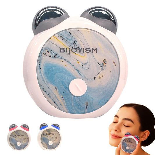 BIJOYISM Red Light Therapy Face Neck - Double Chin & Jawline Sculptor - Dual LED EMS Microcurrent Device for Skin Firming & Anti-Aging - Home Spa Massager