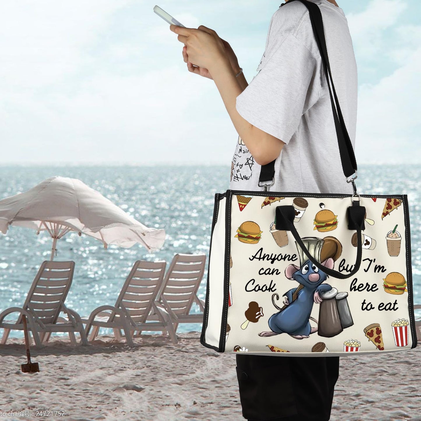 FOTAP Remy Quote Gift Anyone Can Cook Quote Makeup Bag Remy Inspired Zipper Pouch Mouse Chef Cosmetic Bag (anyone cook LT)