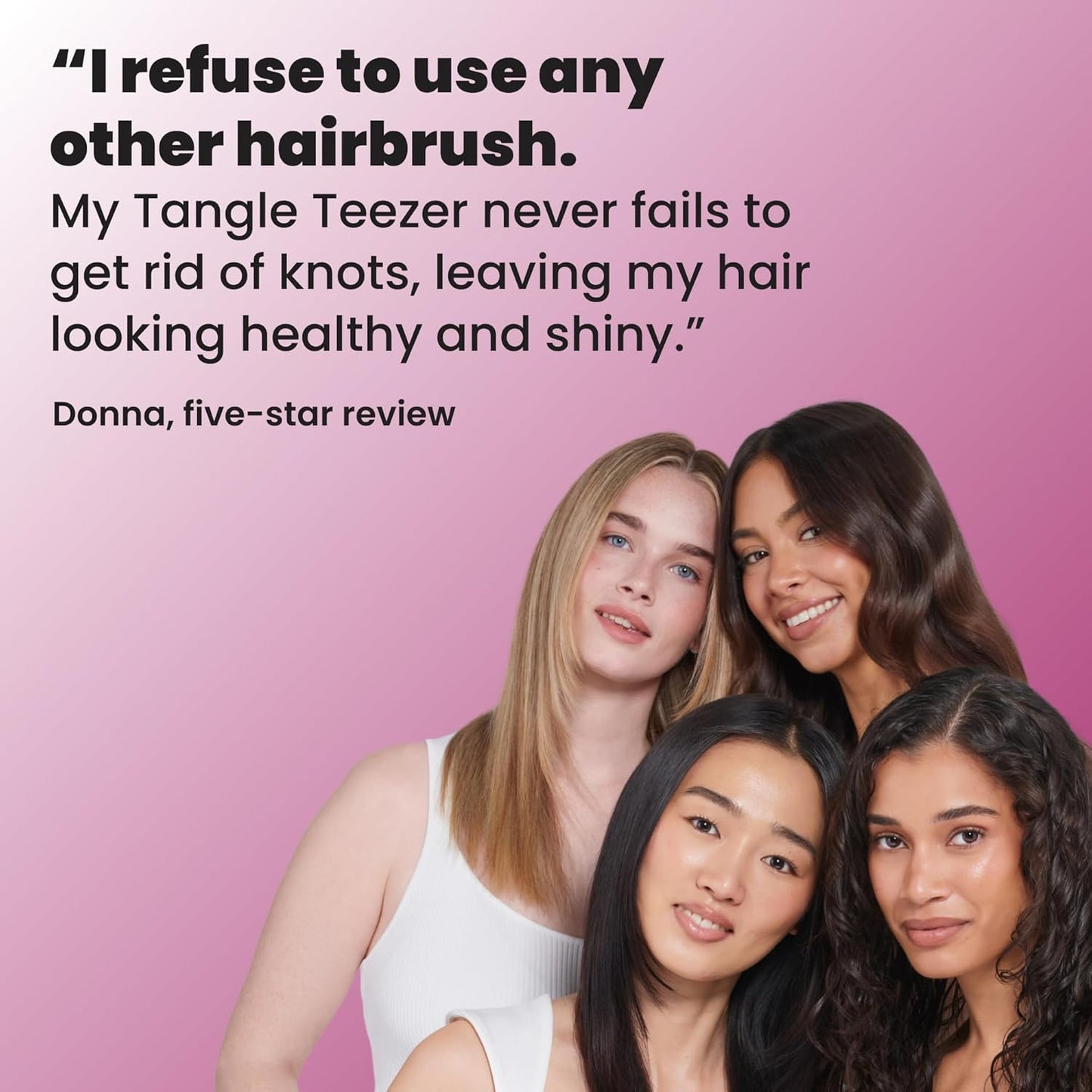 Tangle Teezer Ultimate Detangler Brush - Travel-Size Mini Hair Brush for Straight to Wavy Hair | Electric Raspberry