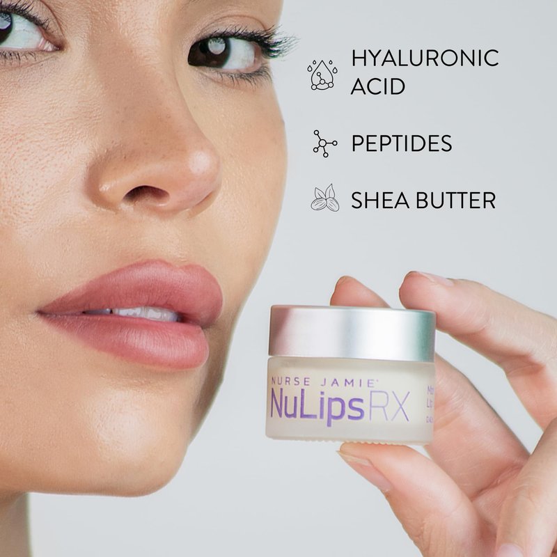 Nurse Jamie NuLipsRX Lip Treatment System – Exfoliating Silicone Brush & Hydrating Balm with Hyaluronic Acid