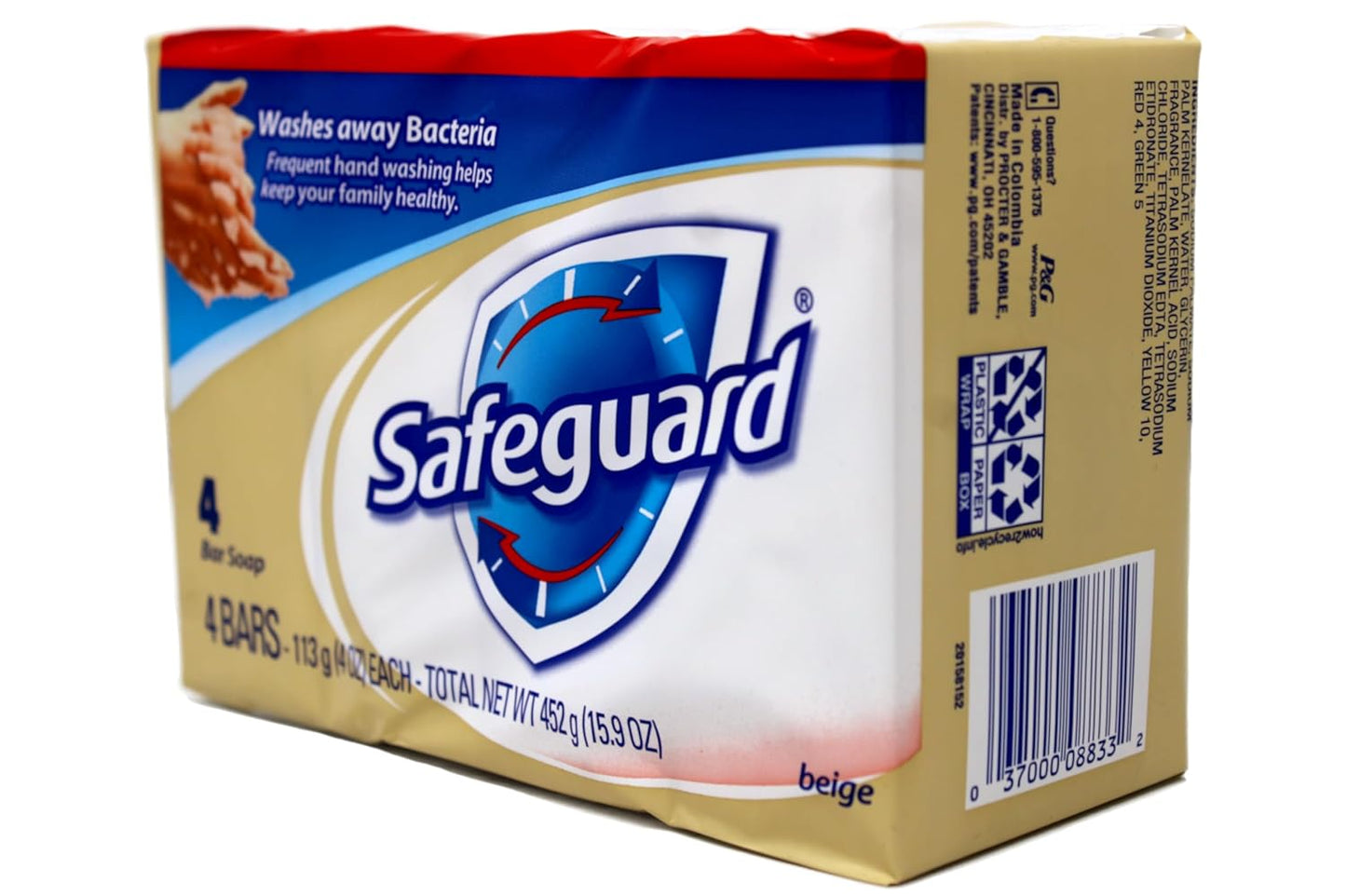 Antibacterial Hand Bar Soap - Safeguard 4 Oz | Pack of 8 Bars (32 Total)