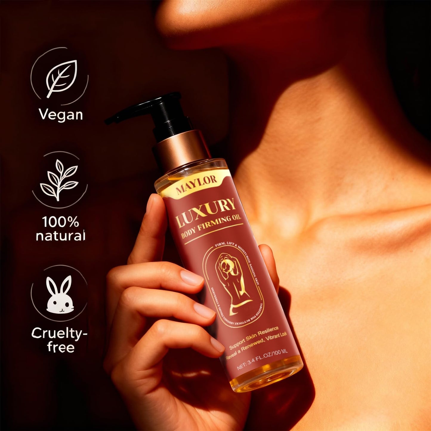 Body Firming Oil - Luxury Toning & Tightening Treatment for Crepey Skin - Hydrating, Nourishing Elixir to Improve Skin Texture & Elasticity - 100ml (1)
