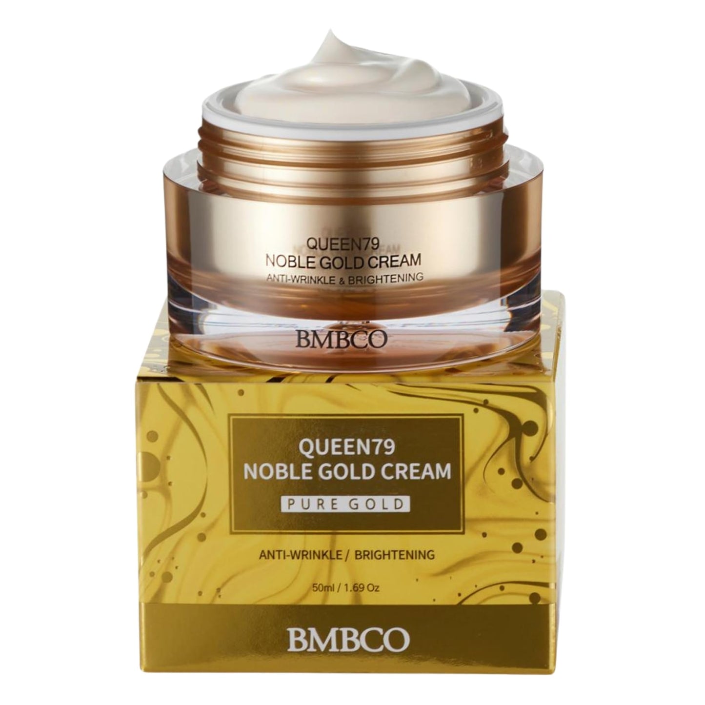 BMBCO Collagen Ceramide Cream with 24K Gold | Anti Aging Firming Moisturizer for Face & Neck | Hyaluronic Acid & Peptides | Day & Night Cream | Korean Skincare 1.69 fl oz
