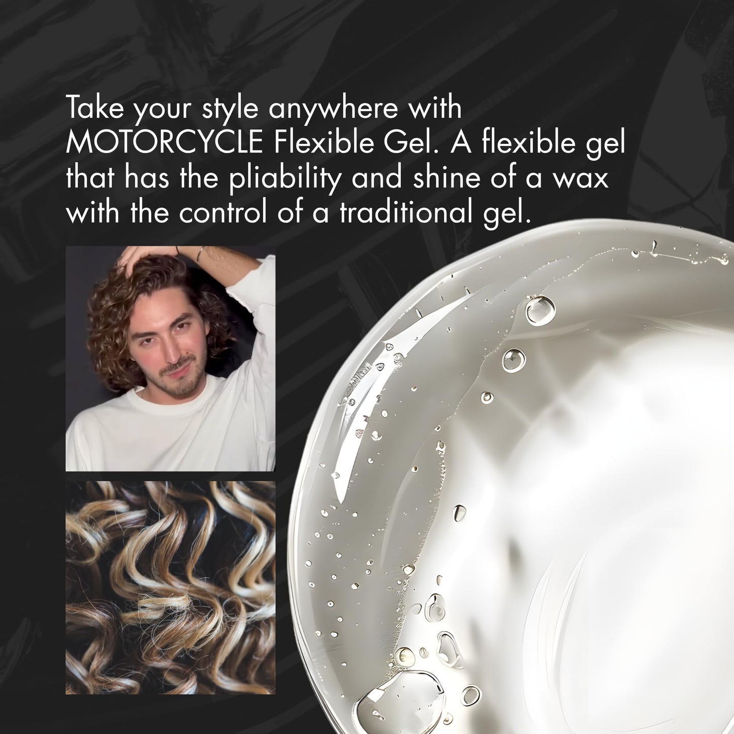 R+Co Motorcycle Flexible Gel - Hybrid Styling Gel with Flexible Hold & Wax-Like Shine - Heat Protectant, Volumizing Gel for Texture, Natural Finish & All Hair Types - Vegan & Sulfate-Free - 5 oz