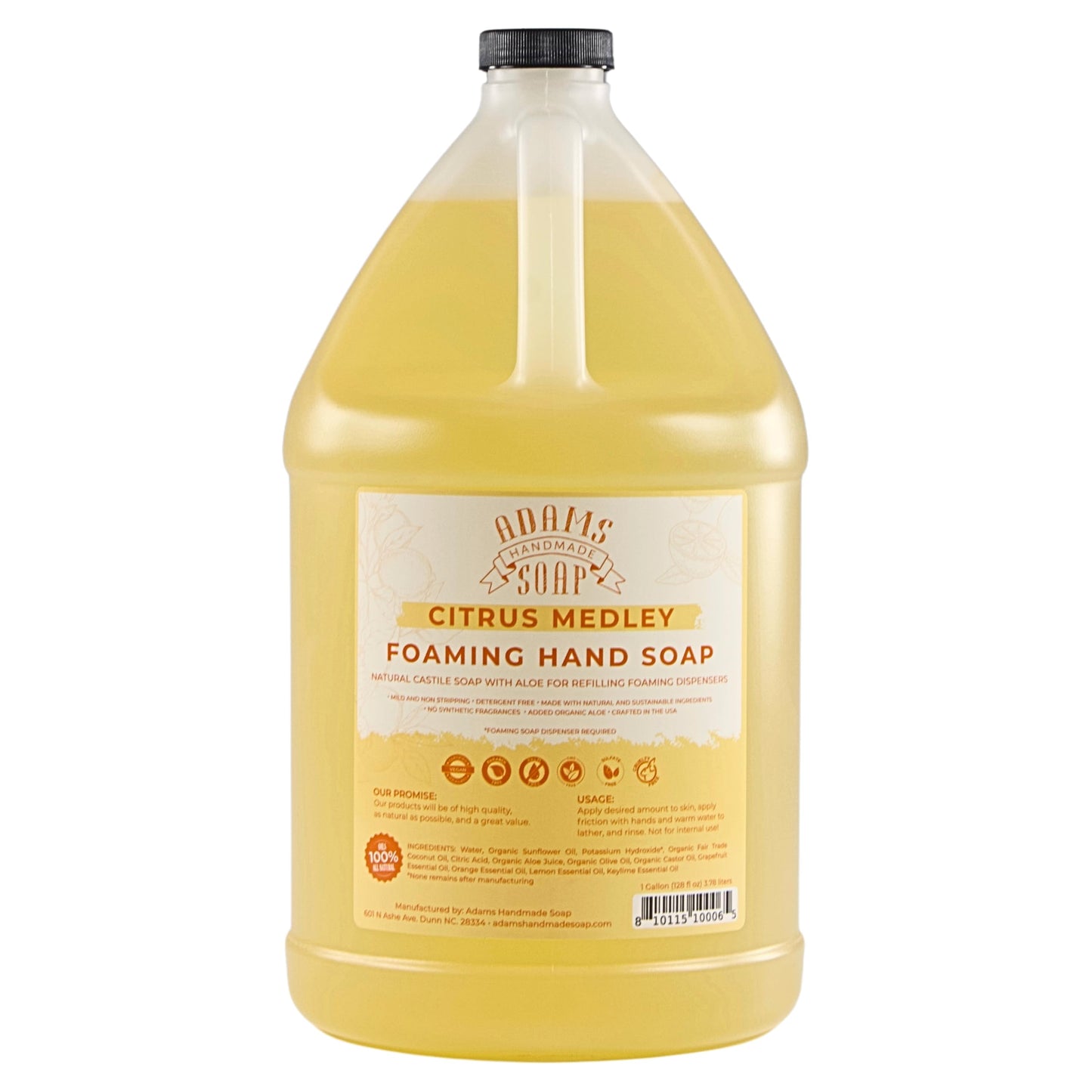 Adams Handmade Soap Liquid Foaming Soap 1 Gal
