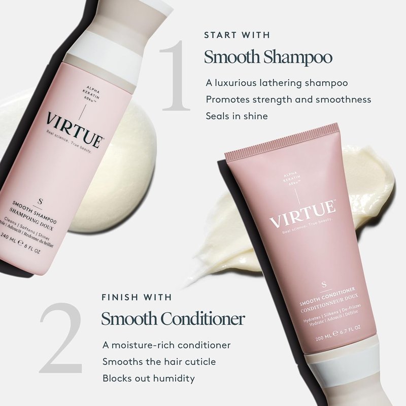 Virtue Smooth Conditioner - Frizz Control for Curly Hair | Sulfate-Free & Color Safe