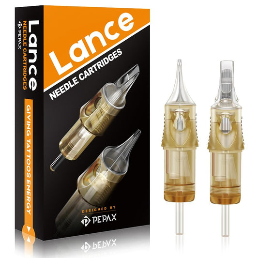 PEPAX Lance Tattoo Cartridge Needle 1223CML - 20Pcs Tattoo Needles Cartridge #12 Standard 23 Curved Magnum Tattoo Cartridges Diameter 0.35mm Long Taper 5.0mm Membrane Makeup Tattoo Machines
