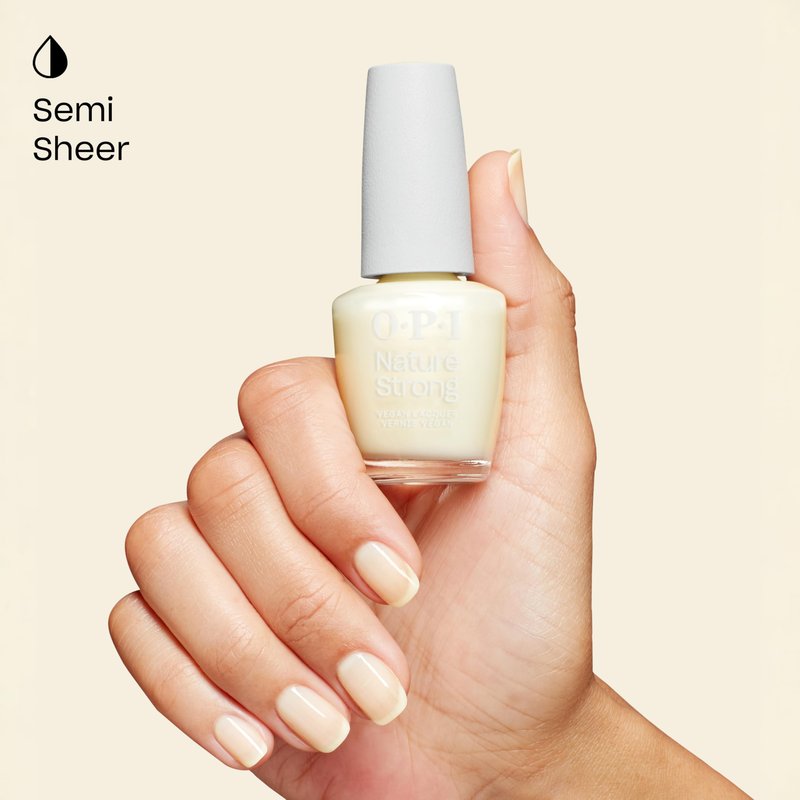 OPI Nature Strong Cauliflower Power | Semi-Sheer Soft Warm White Crème Natural Origin Nail Polish LE | Plant Based, Vegan, Cruelty Free