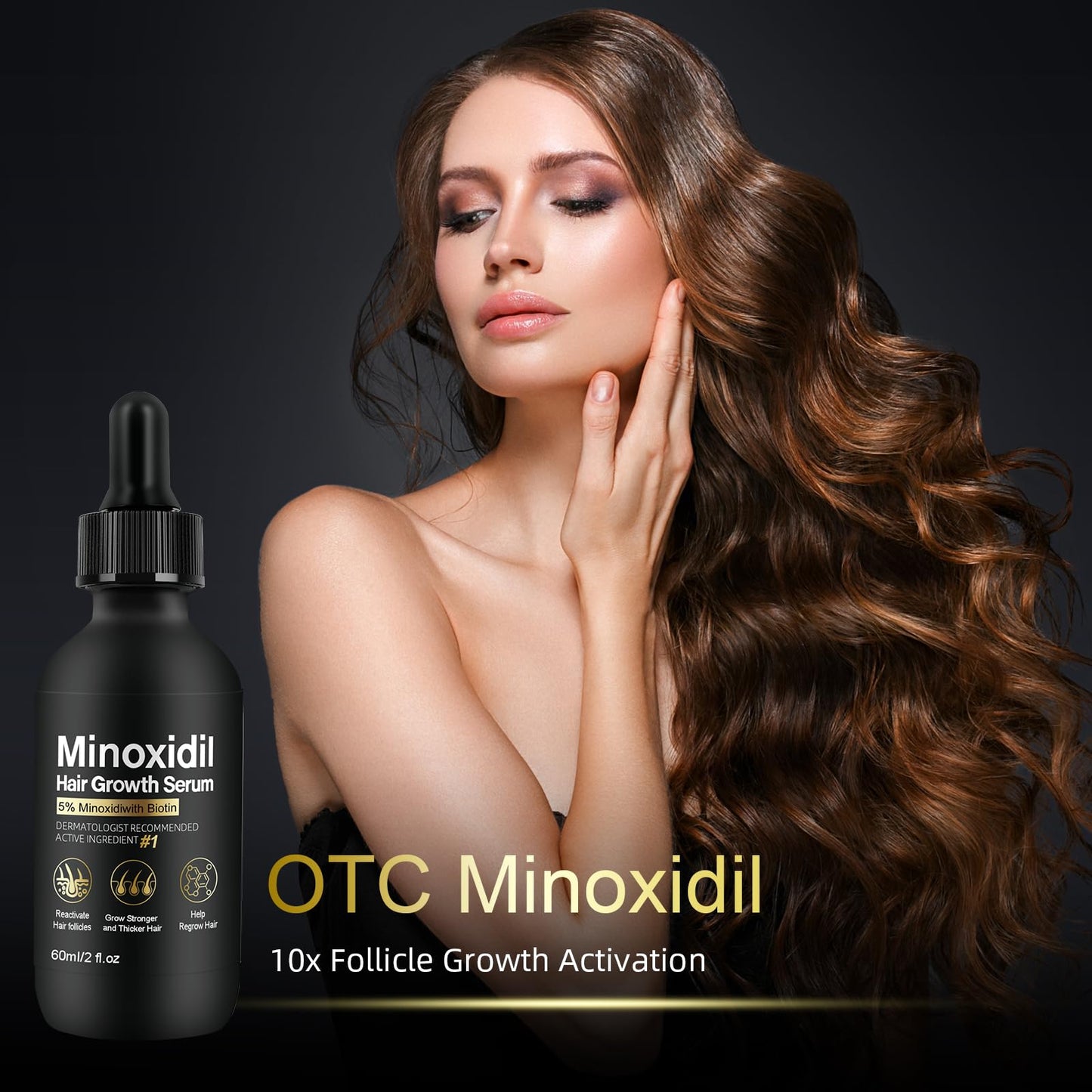 5% Minoxidil for Women Hair Growth - Hair Regrowth Treatment for Men and Women - Minoxidil Hair Growth Serum for Fuller, Thicker Hair