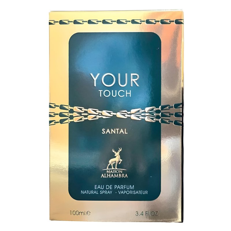 Maison Alhambra Your Touch Santal – Woody, Spicy, Aromatic, Sweet – Eau de Parfum Spray Long-Lasting Fragrance for Unisex, 3.4 Ounce / 100 ml