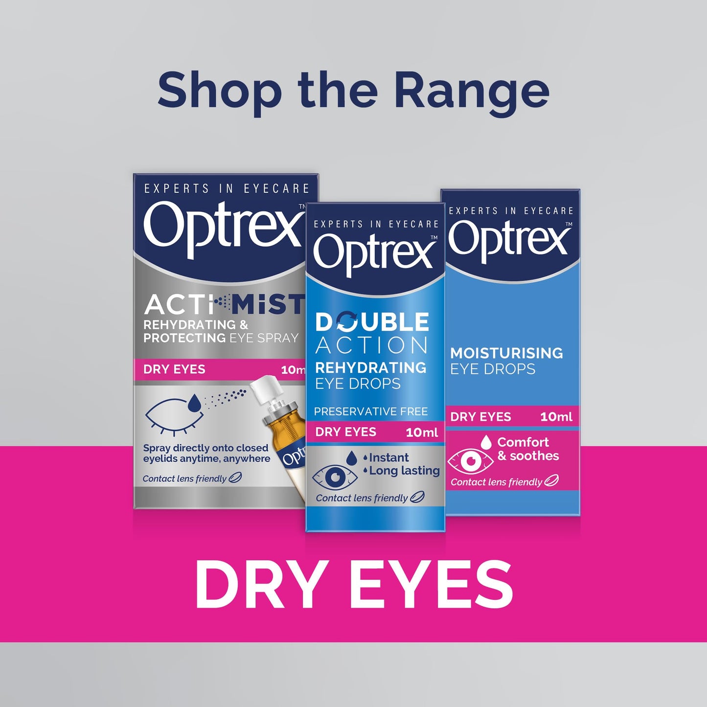 Optrex ActiMist 2in1 Eye Spray for Dry + Irritated Eyes 0.34oz (10ml)