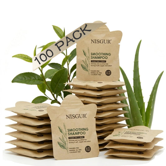NISGUR Hotel Shampoo Bulk 0.75 oz Pack of 100 Travel Shampoo Kraft Paper Pouch