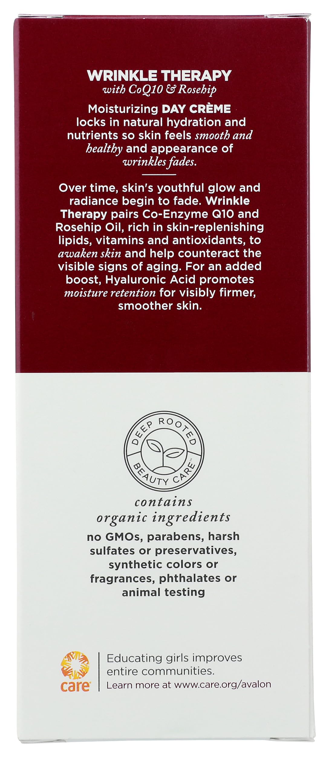 Avalon Organics Day Crème, Wrinkle Therapy, 1.75 Oz