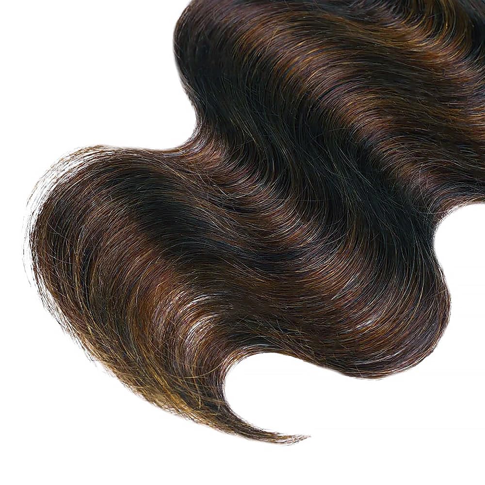1B30 Highlight Human Hair Bundles Body Wave Light Brown Ombre Bundle Quick Weave Wet and Wavy Unprocessed Native Virgin Raw Trippy Hair Extensions 1 Bundle 22 Inch Double Weft for Black Woman