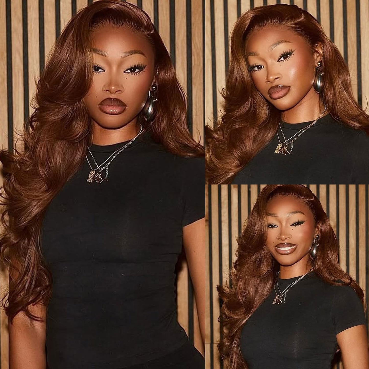 2x6 HD Lace Closure 4# Brown Body Wave Transparent 2 by 6 HD Lace Closure 14 Inch 100% Brazilian Virgin Unprocessed Middle Part Human Hair Closure