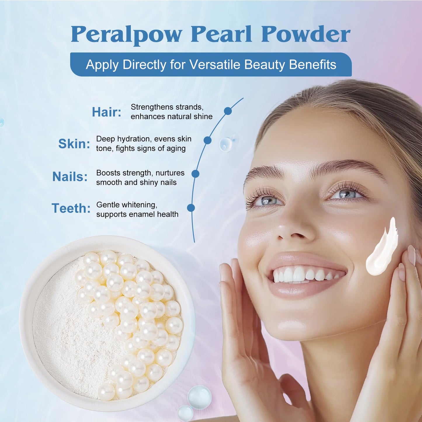 Peralpow Pearl Powder Organic, 100% Natural DIY Skincare - Brightens, Whitens Skin, Anti-Aging, Firms Skin, Minimizes Pores, Hydrates, Antioxidant, Enhances Elasticity, Soothes, 100g (3.52oz)