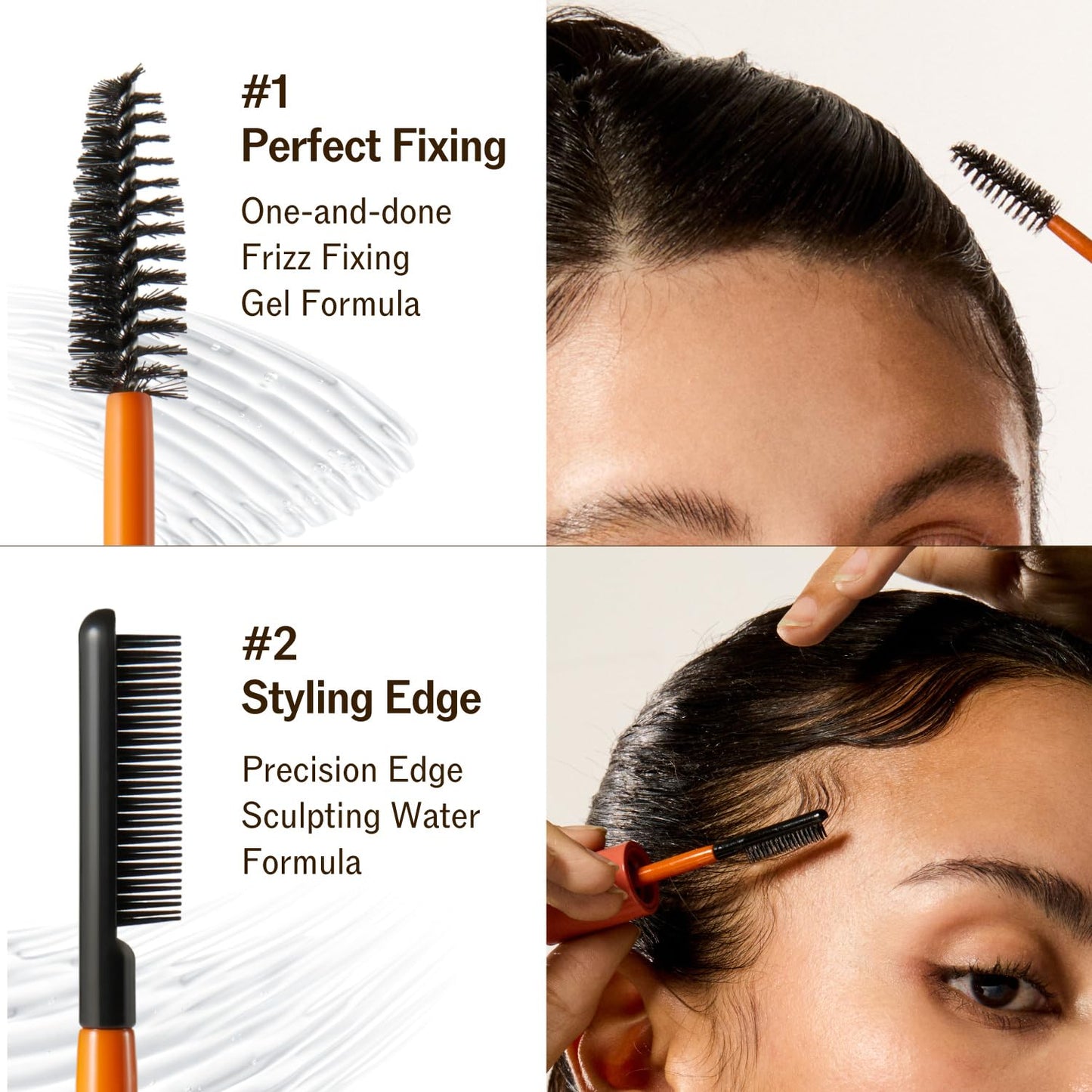 NARKA Hard Fix Hair Mascara for Thick Hair – Fly Away Stick & Strong Hold Taming Wand for Baby Hairs, Dual-Brush Hair Finishing Stick for Slick Back & Updos, Non-Greasy, Easy-Wash