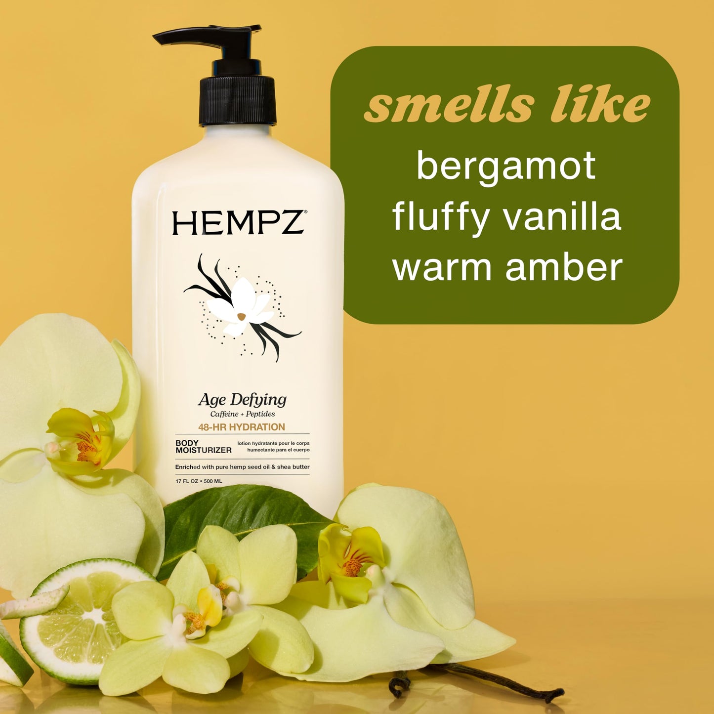 Hempz Age Defying Body Moisturizer, 17 Fl Oz, 2 Pack Bundle - Daily Herbal Moisturizer, Shea Butter Anti-Aging - Body Lotion, Hemp Extract Lotion - Skin Care Products, 100% Pure Organic Hemp Seed Oil