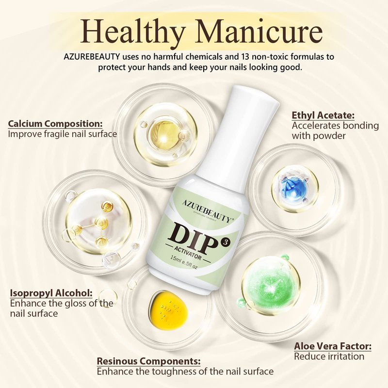 AZUREBEAUTY Dip Powder Activator 15 ml for Nail Dipping Powder Set French Nails Art Manicure Beginner DIY Salon