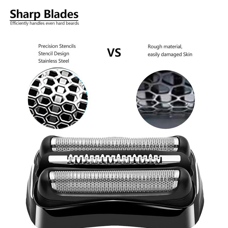 Braun 21B Replacement Head | Wet & Dry Foil & Cutter for Braun Series 3 Electric Shavers - Compatible with S3, 300s, 310s, 3010s, 3040s, 5409, 340s-4