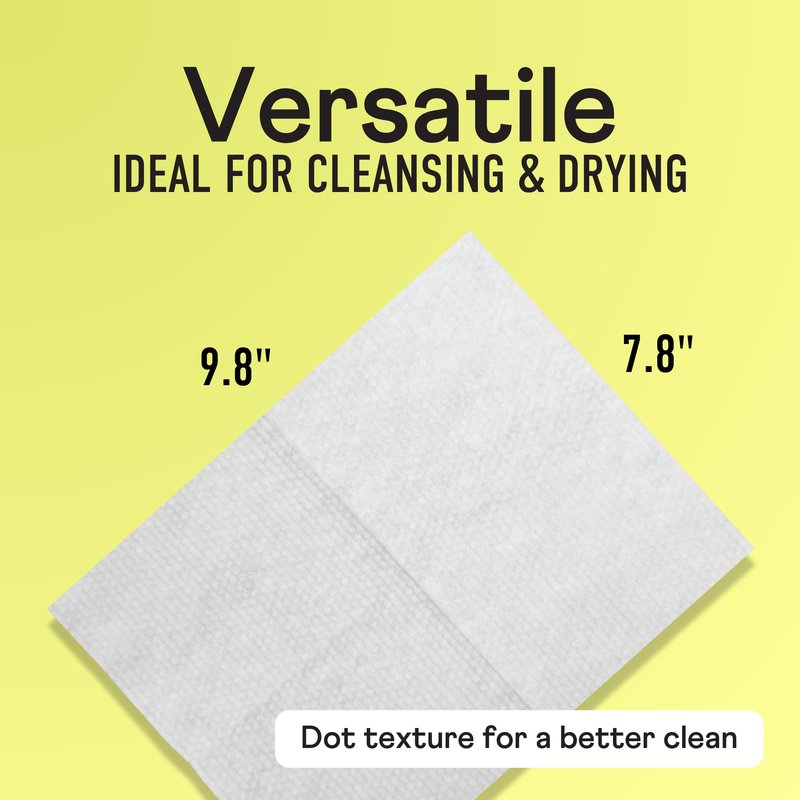 Swisspers Premium 100% Cotton Dry Facial Wipes - Hypoallergenic, Biodegradable Beauty Cloths with Dot Embossing - Vegan Makeup Remover Towelettes for Women & Men, 40 Count (Pack of 4)