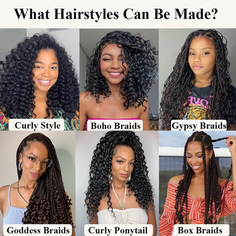 GoGo Curl Crochet Hair - 12 Inch Grey Water Wave Curly Braids | 7 Packs Deep Wave Extensions