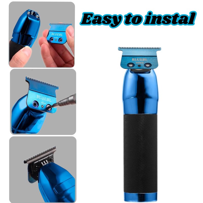 Replacement Blades Compatible with BaByliss PRO Barberology Trimmer Blade,Zero-Gapped Replacement Trimmer Blade Compatible with BaBylissPRO FX787 & FX726 Trimme (7 Blue 002)