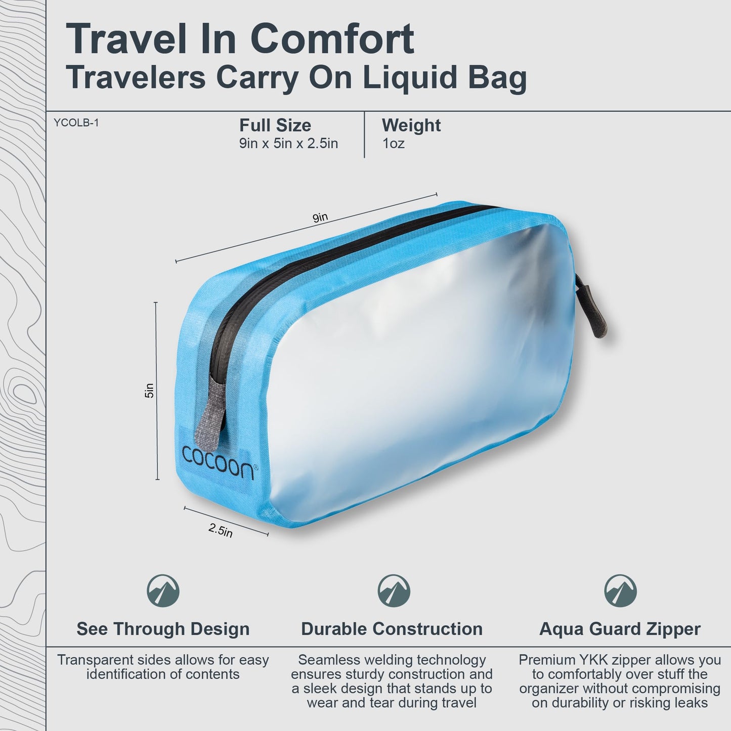 COCOON - Premium - Travelers Carry On Liquid Bag - Blue