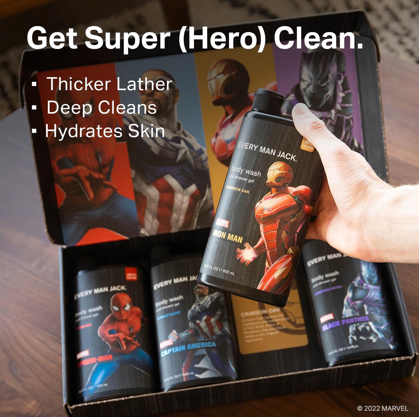 Every Man Jack Spider-Man Body Wash Gift for Men – Naturally Derived, Paraben & Dye Free – 13.5 fl oz (2 Pack)