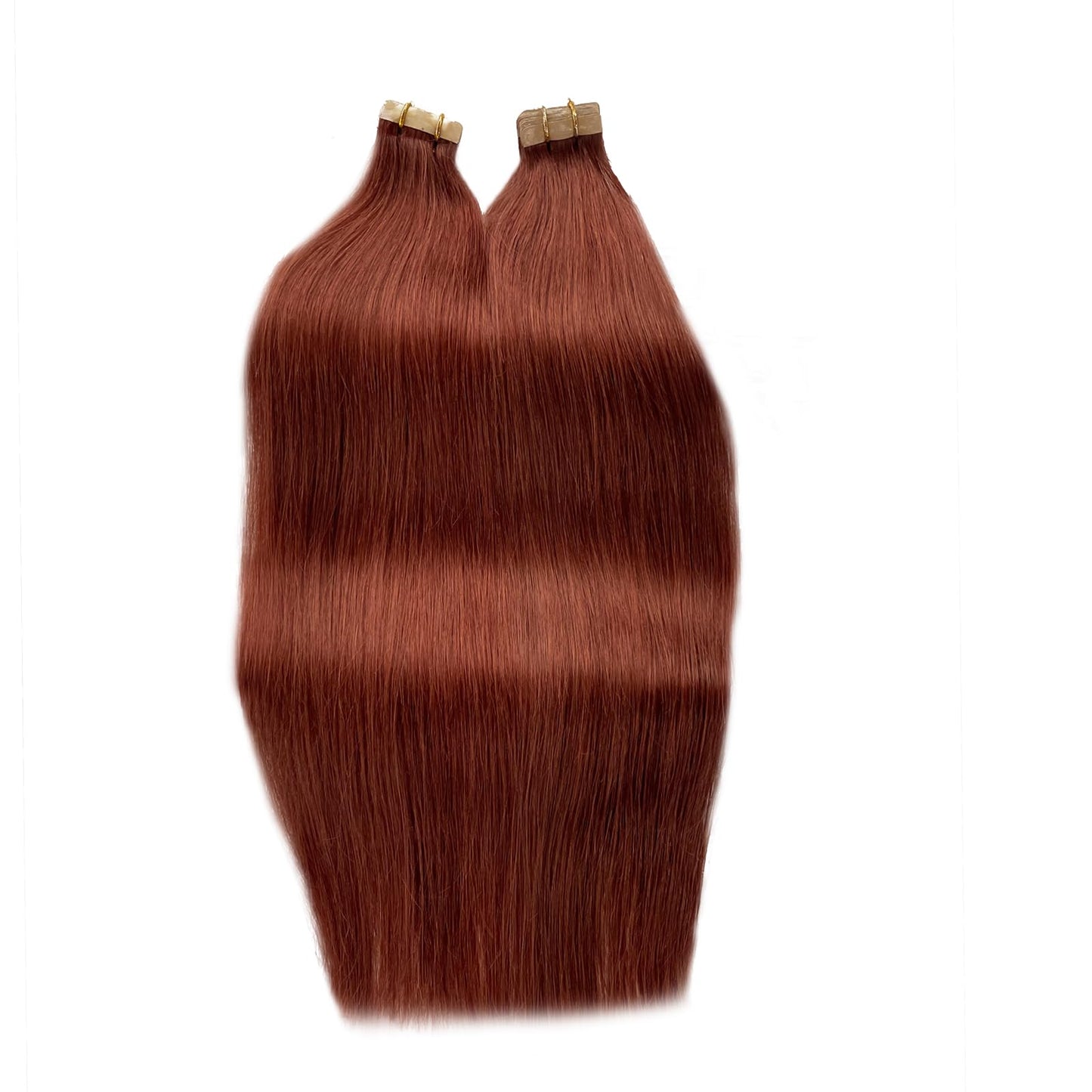 Munx Real Hair Extension Dark Auburn Tape in Human Hair Extension 18inch 20pcs 40g Tape in Remy Silky Straight Natural Hair Extensions