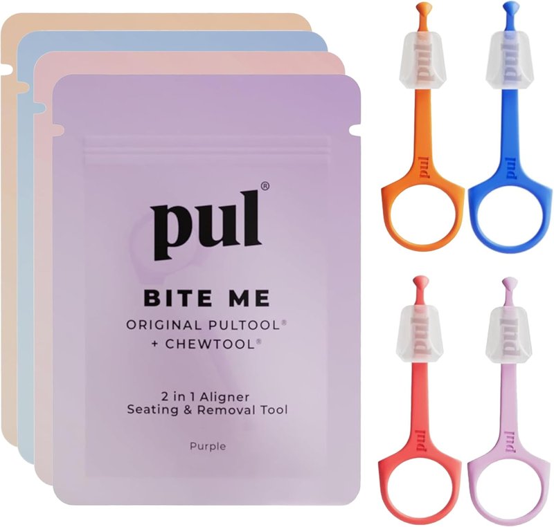 2-in-1 Invisalign Aligner Removal Tool & Chewies - Patented Design for Easy Removal | Pack of 4