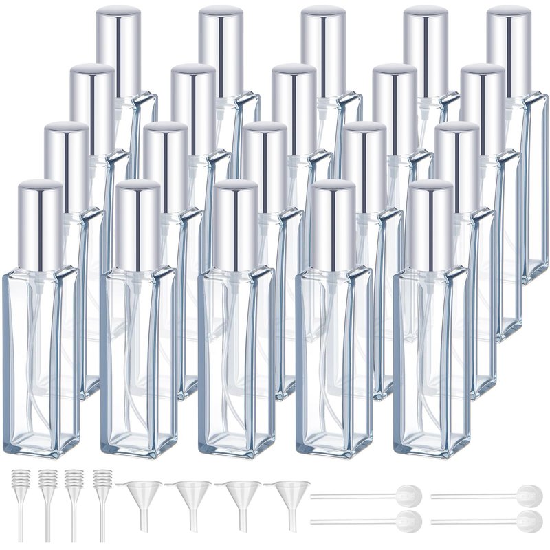 Singhoow 20 Pcs Perfume Travel Refillable 20 ml, Mini Cologne Perfume Bottles Empty, Portable Sprayer for Travel Size Spray Bottle Pocket Glass Spray Bottles Toiletries Sample Dispenser(Gray)