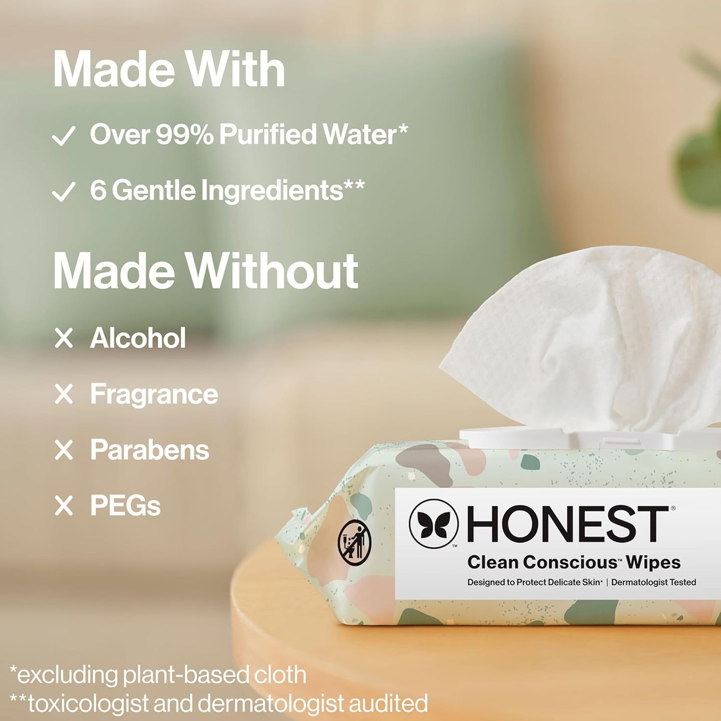 Hypoallergenic Multi-Use Baby Wipes - Sensitive Skin, Geo Mood | 288 Count