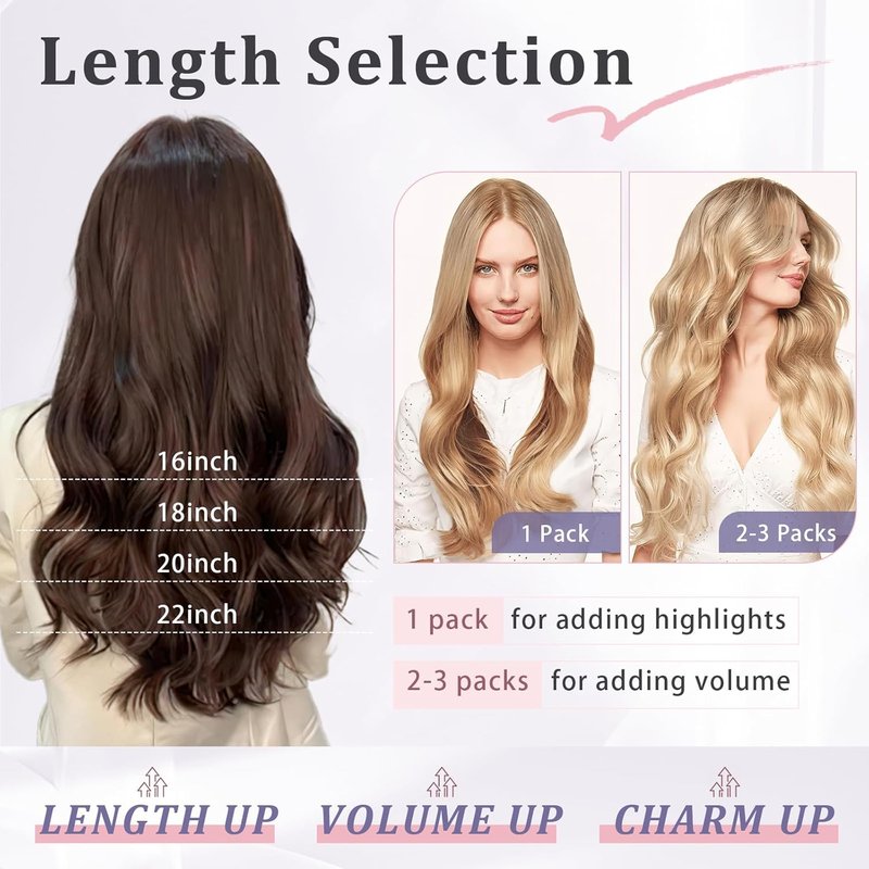 Nano Tip Human Hair Extensions - Straight Cold Fusion Light Brown #6 | 50 Strands, 50g, 18 Inch Remy Hair for Women