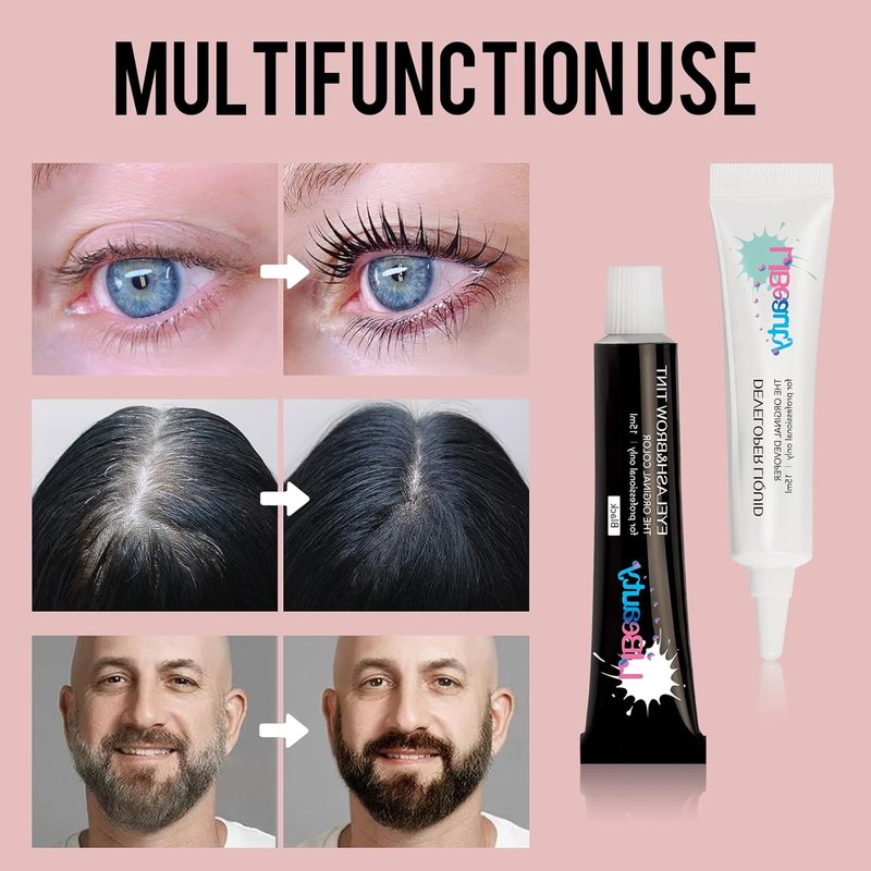 Libeauty Eyelash Color Kit - Black Volumizing Treatment for DIY Salon & Home Use | Natural Eyebrow Coloring