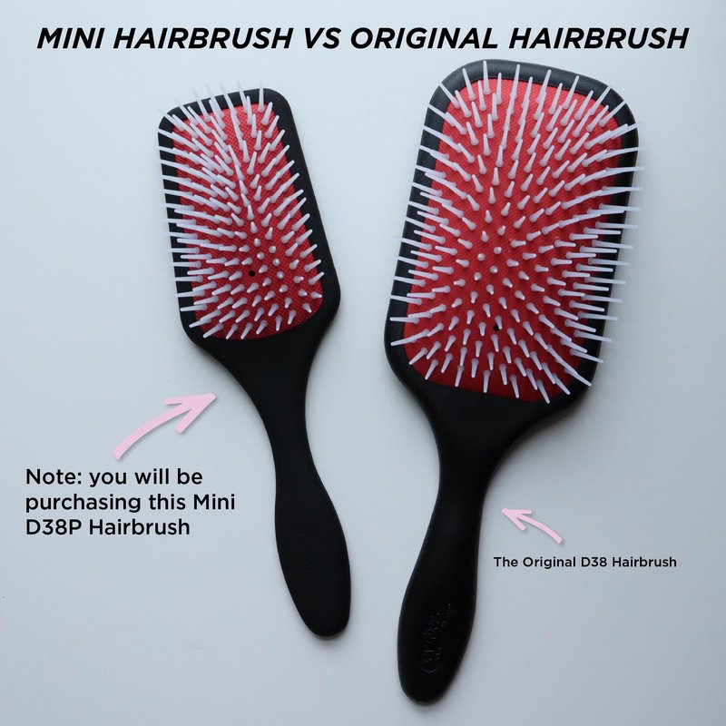 Denman Petite Detangler for Fast and Comfortable Detangling and Blow Drying D38 - Combination of D3 Styling Pins & Paddle Brush (Black)
