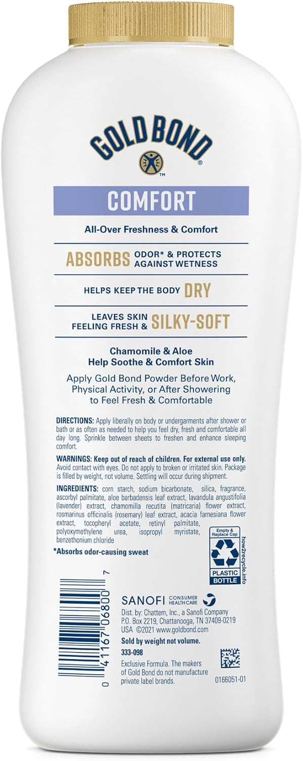 Gold Bond Ultimate Body Powder - Talc-Free Aloe & Chamomile Formula | 10 oz (Pack of 3)