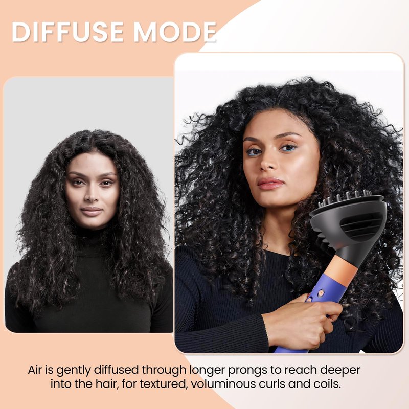 Upgrated Diffuser Nozzle 2 in 1 for Dyson Supersonic Hair Dryer, Wave + Curl Diffuser for HD01 HD02 HD03 HD04 HD08 HD15 HD16, Attachemnt Tools Accessaries Parts No 973924-01