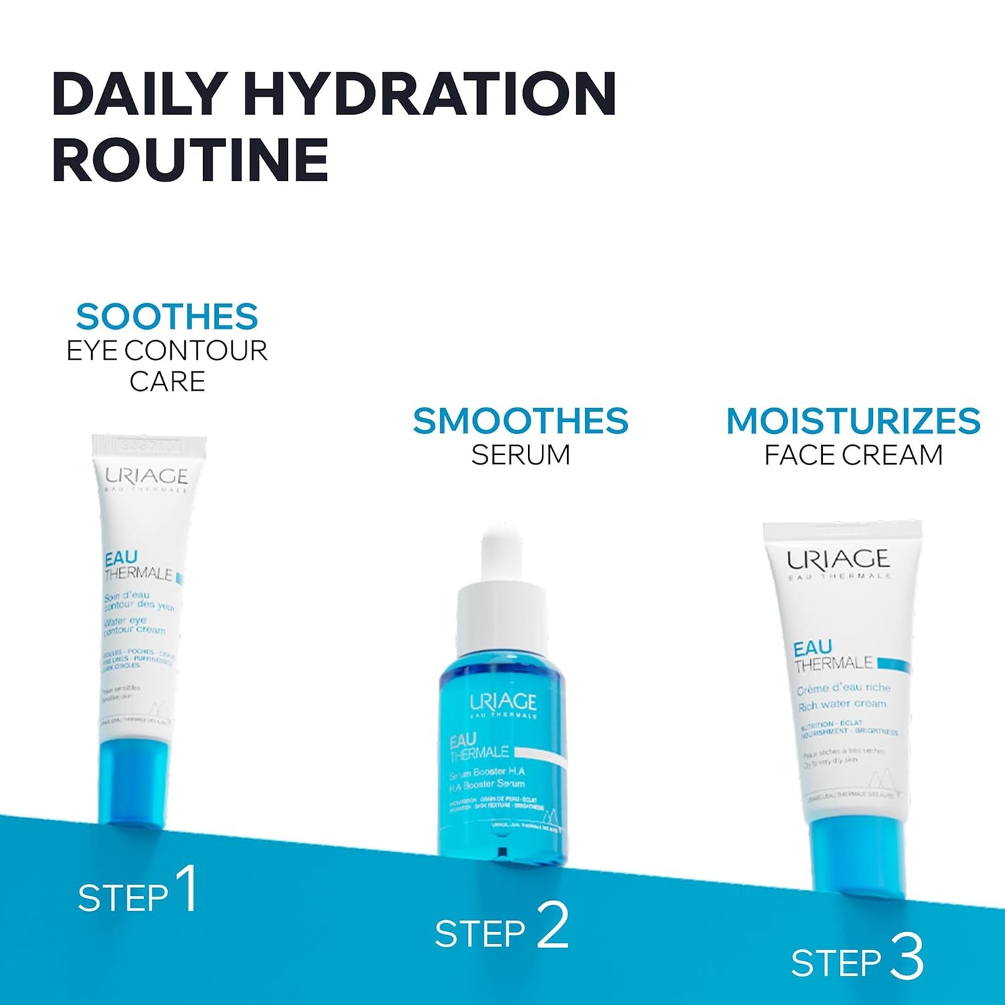 Uriage Rich Water Cream - Moisturizing Face Cream with Hyaluronic Acid | 24-Hour Hydration & Radiance Boost