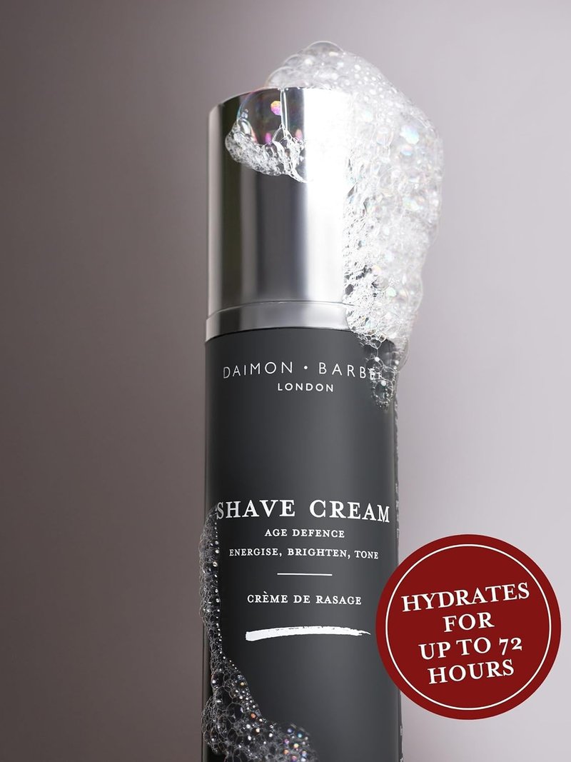 Daimon Barber Age Defence Shave Cream for Men - Moisturizing Formula with Coconut Oil & Aloe Vera | 3.38 fl oz