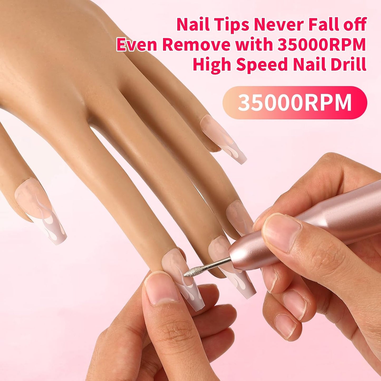 Acrylic Nail Practice Hand - Flexible Fake Mannequin for Training | Ideal for Nail Tips