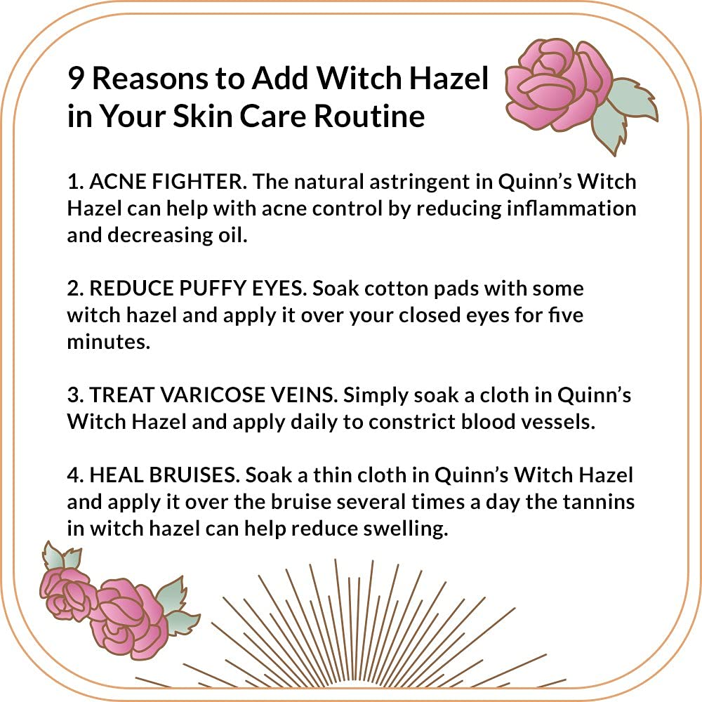 Quinn's Pure Castile Organic Unscented Liquid Soap 32 oz Alcohol Free Rose Witch Hazel with Aloe Vera 16oz