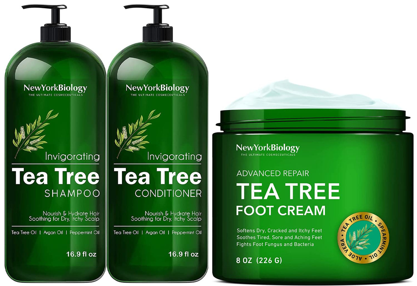 Tea Tree Oil Foot Cream - 8 Oz | Moisturizing Relief for Dry, Cracked Feet & Itchy Skin