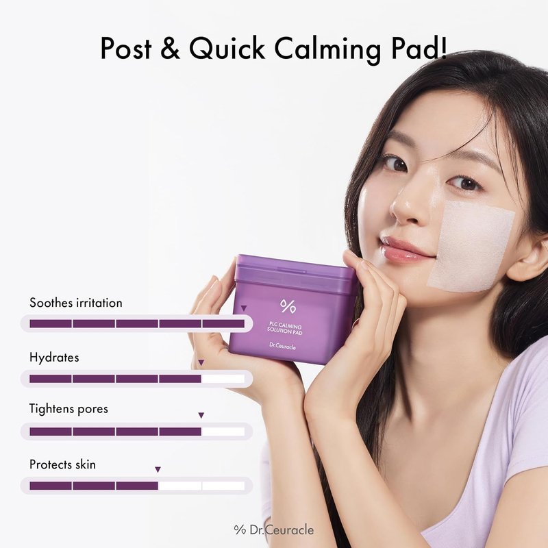 Dr.Ceuracle PLC Calming Solution Pads - Soothing Toner for Sensitive Skin | 130 Count