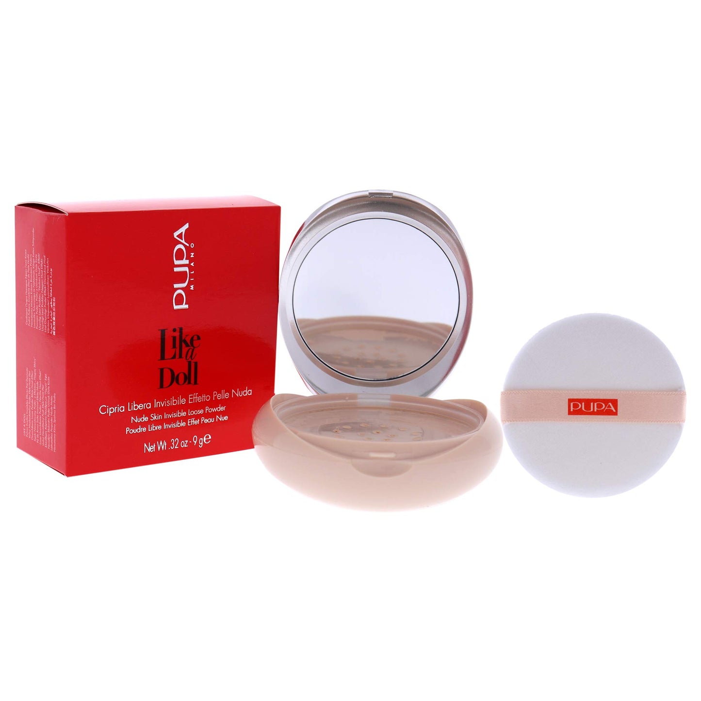 PUPA Milano Like A Doll Loose Powder 003 Natural Beige - Soft Powder for Smooth, PHOTOREADY Complexion - Enriched with Hydrating Cottonseed Extract - Blurs FIne Lines and Uneven Texture - 0.32 oz