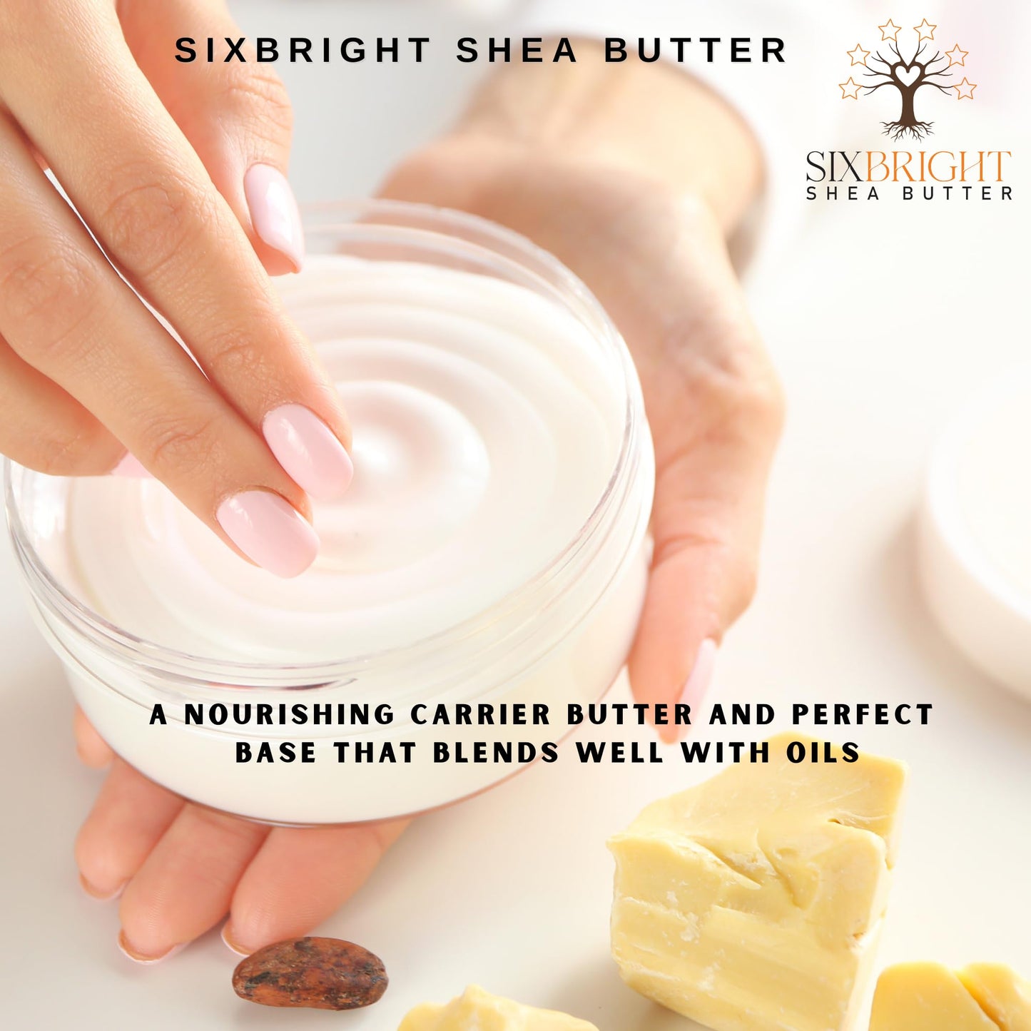 Sixbright Unrefined Cocoa Butter –16 oz | 100% Pure, Food Grade- Natural Moisturizer for Dry Skin, Fades Stretch Marks & Scars ,For Skin, Hair, DIYs. Chocolate Aroma