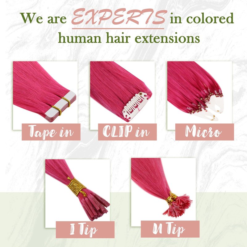 RUNATURE 22 Inch Tape in Hair Extensions Human Hair Straight Pink Hair Extensinos for Highlight Party Festival Real Human Hair Tape in Extensions Seamless Glue in Hair Can Be Styled 25g 10pcs