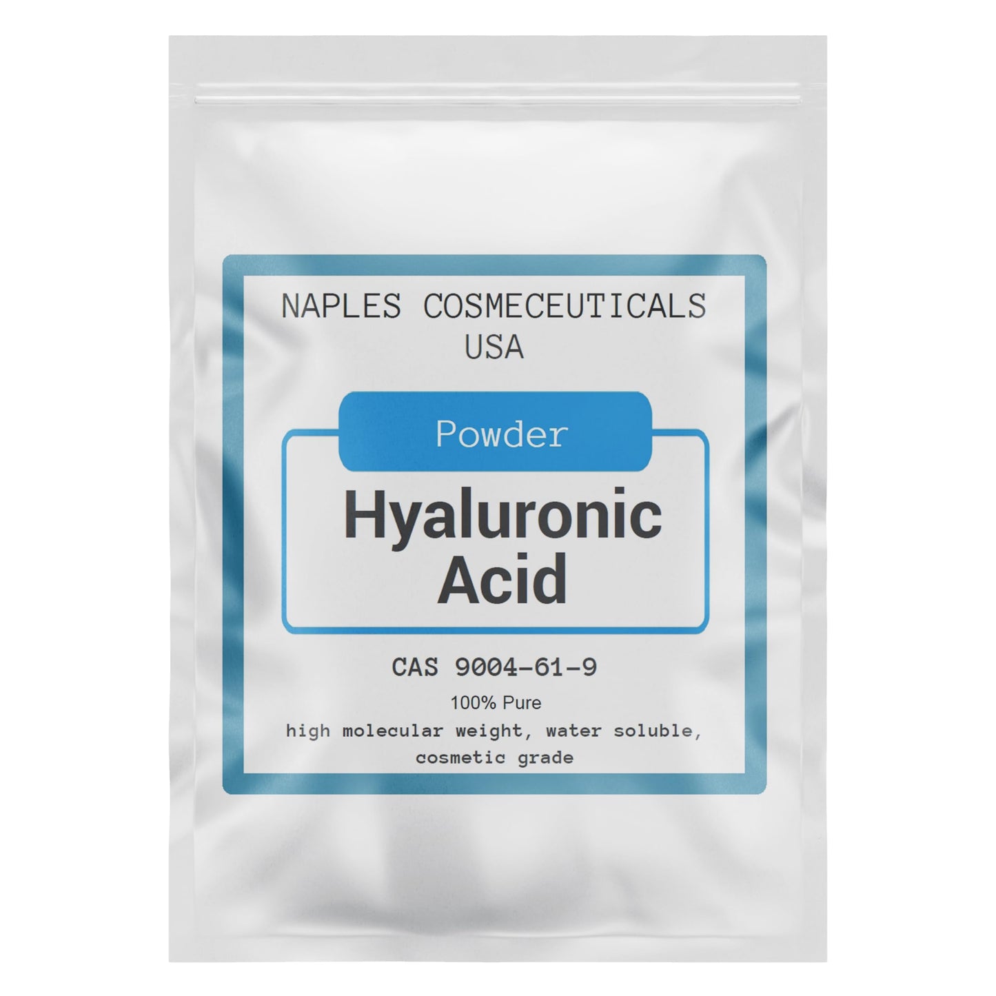 Hyaluronic Acid Powder Pure High Molecular Weight Cosmetic Grade Water Soluble Sodium Hyaluronate for Skin Face Cosmetic Applications Make Your Own Serum