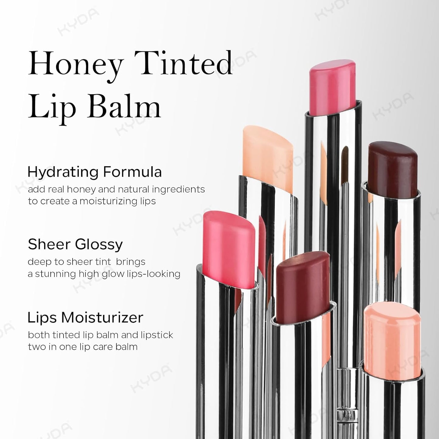 KYDA Nude Honey Lipstick - Sheer Hydrating Tinted Lip Balm for Natural Glow | Moisturizing Honey Nude Color