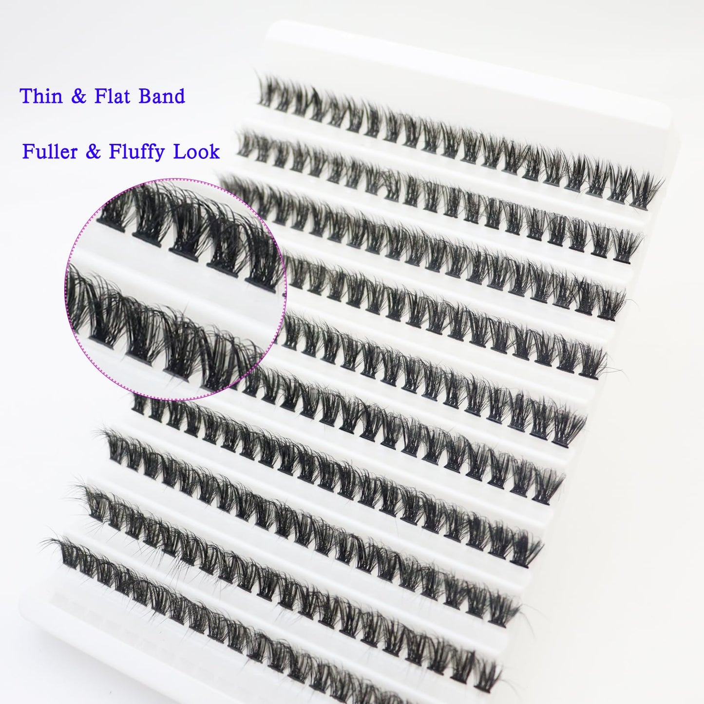 DAODER Short Lash Extension Kit 50D Natural Lash Clusters Wispy Fluff Eyelash Extensions D Curl Individual Lashes 9-13MM Thick Eyelashes Clusters Bond and Seal(Thick Short Eyelash Extension Kit 50P)